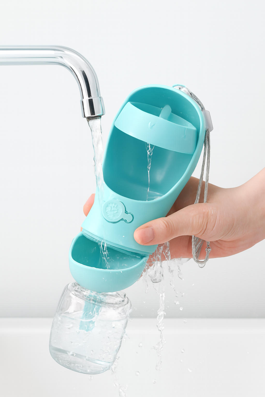 PawDrop — Gourde 2-en-1 eau & nourriture pour chien