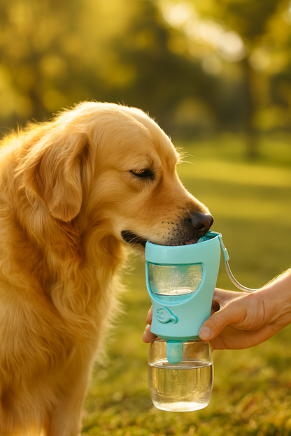 PawDrop — Gourde 2-en-1 eau & nourriture pour chien
